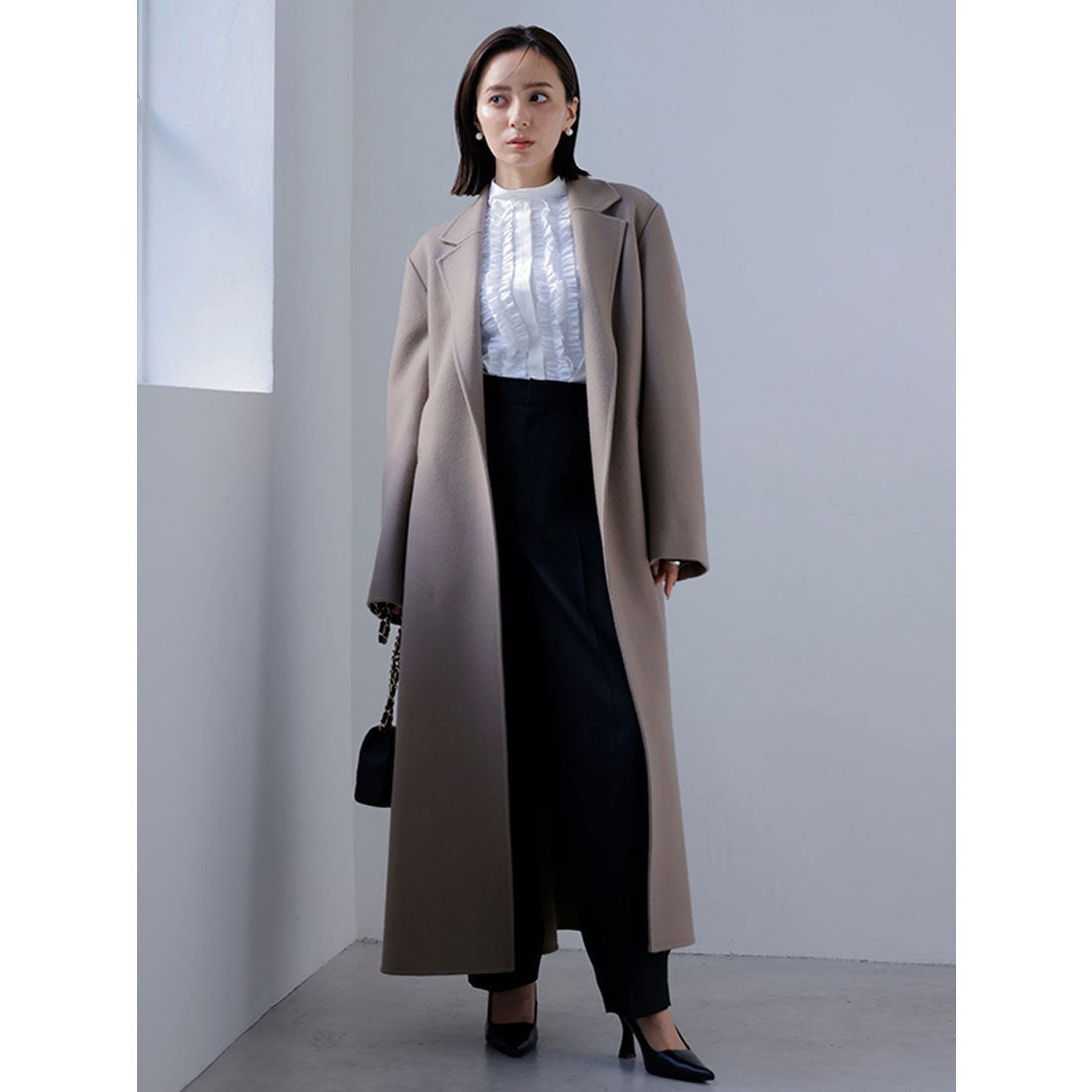 アニュアンス anuans リバーロングチェスターコート （CHARCOALGREY