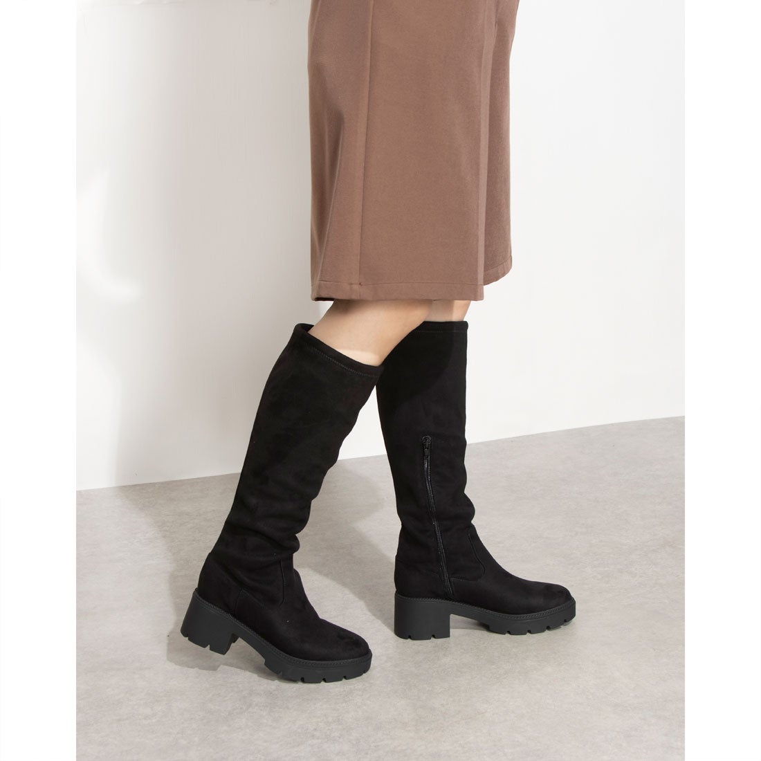 アララ alala 厚底スエードロングブーツ(213270) （モカ