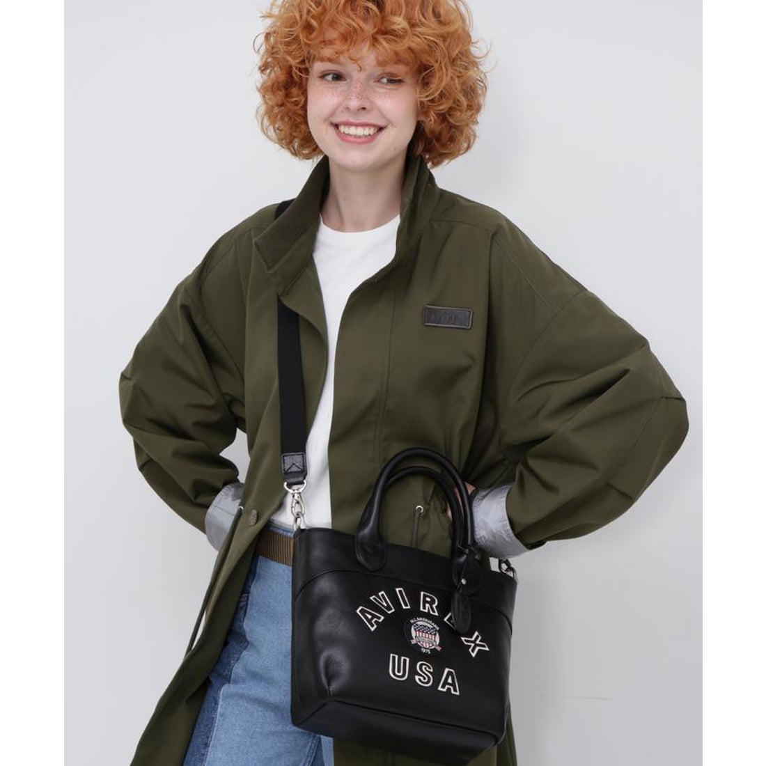 アヴィレックス AVIREX 《直営店限定》バーシティー レザー ミニ