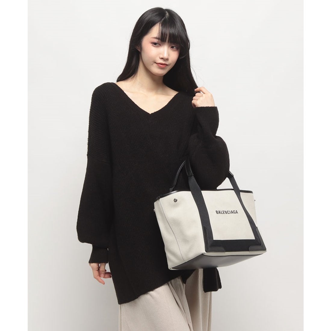 バレンシアガ BALENCIAGA 【BALENCIAGA】 バレンシアガ NAVY CABAS S