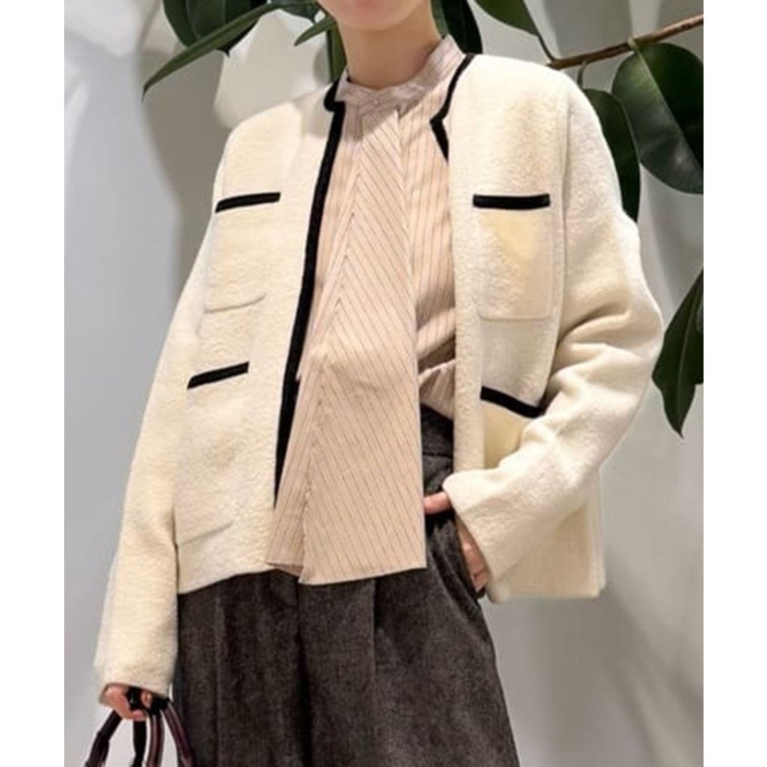 ボールジィ Ballsey ウールナイロンブークレー フロントオープン