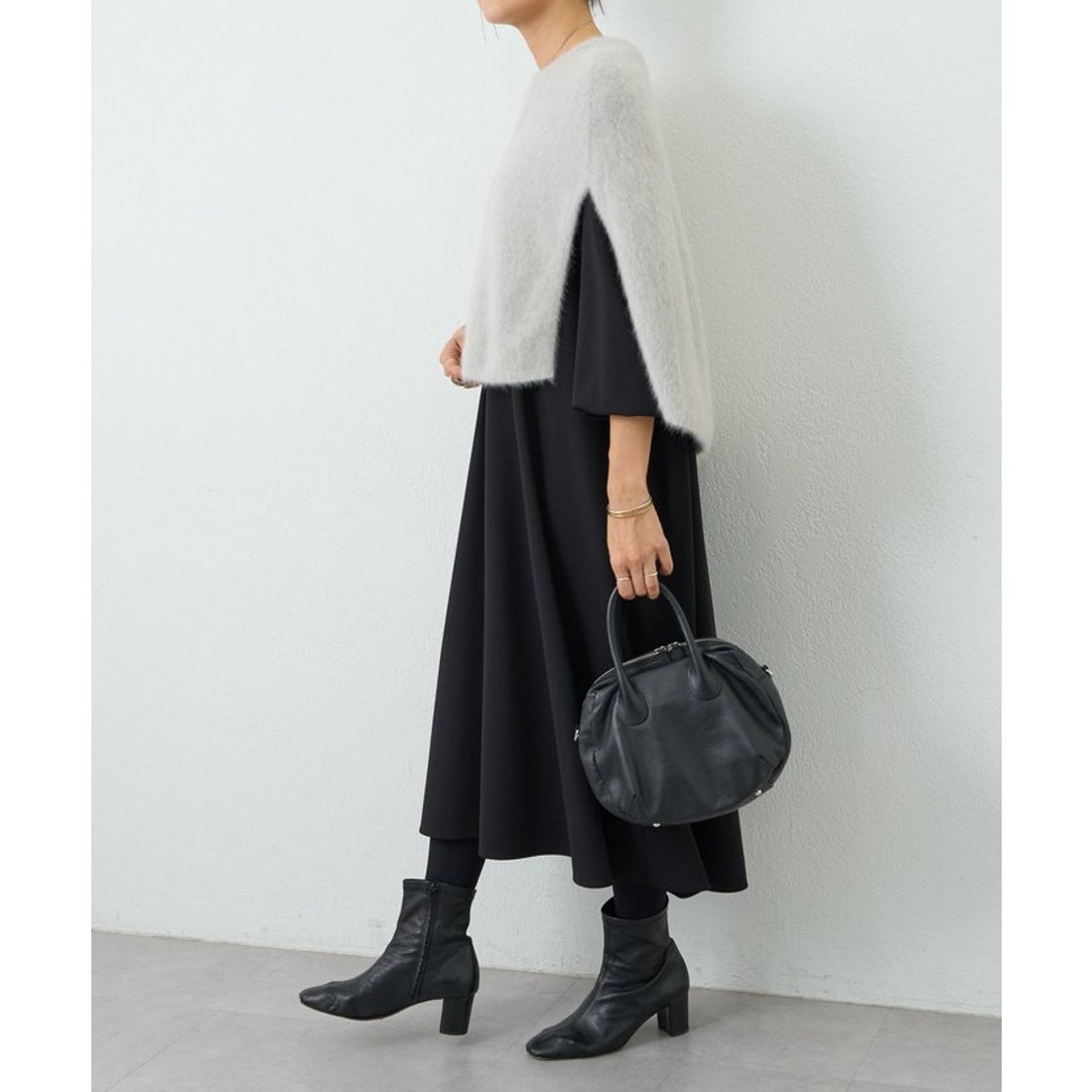 ビアズリー BEARDSLEY ファーニットポンチョ （camel） - ファッション