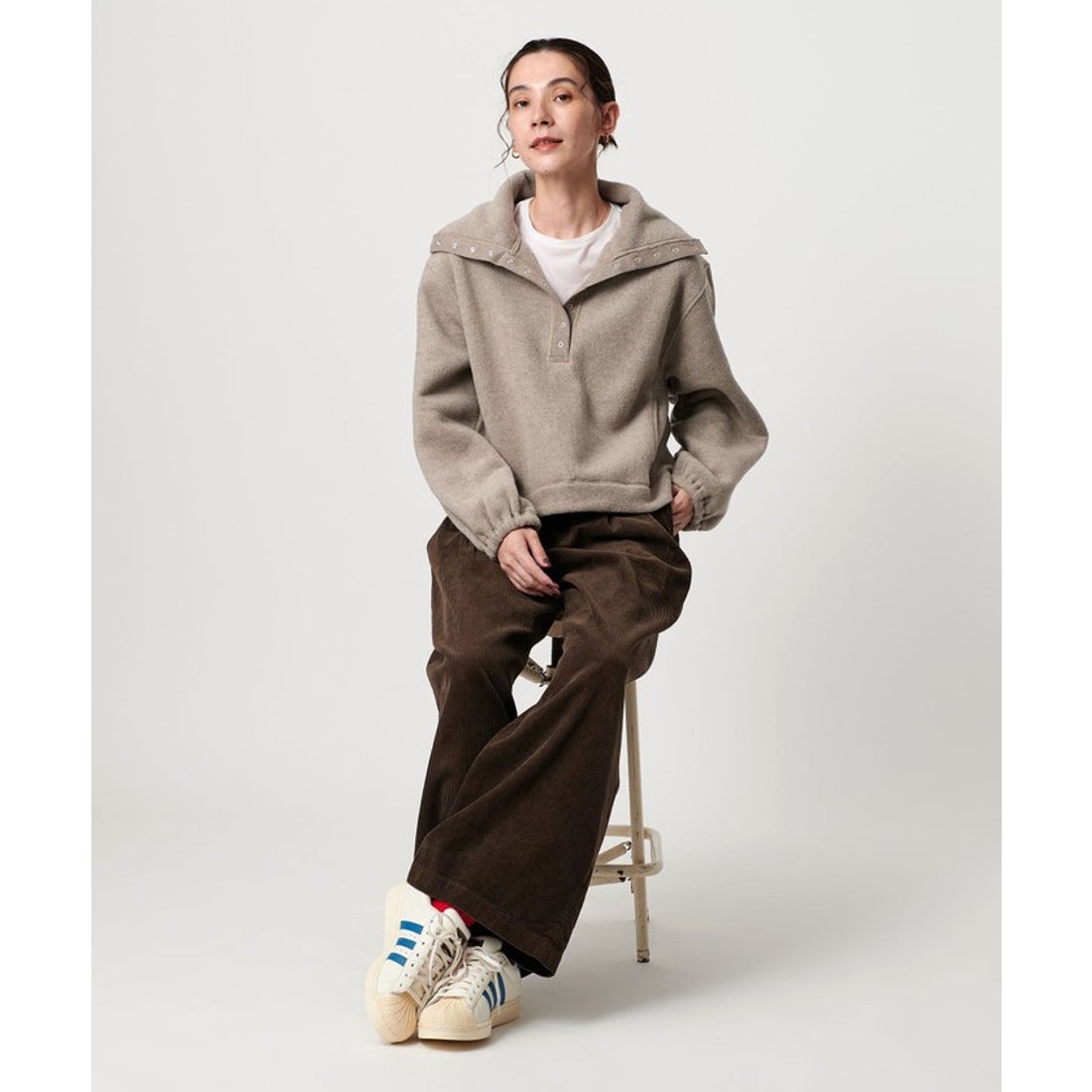 BEAUTY&YOUTH UNITED ARROWS フリース スナップ プルオーバー （MOCA