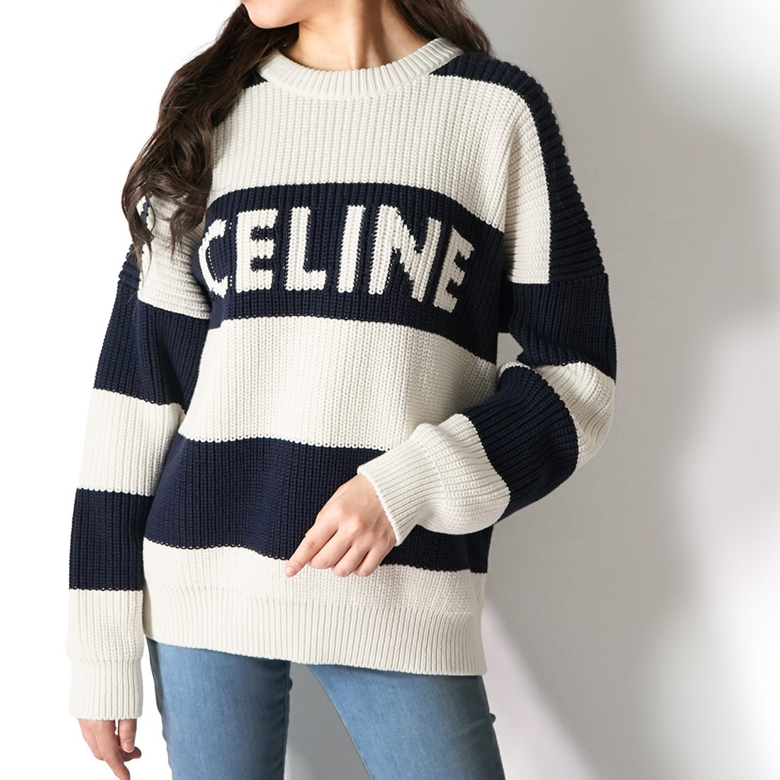 CELINE グレー ロゴニットセーター