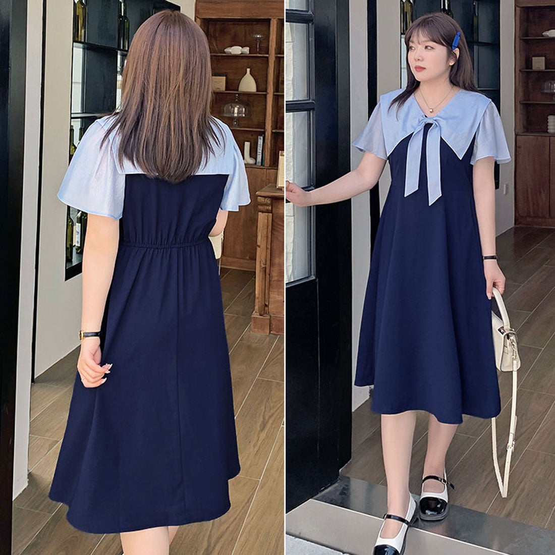 ゴールドジャパン GOLDJAPAN セーラーカラーワンピース リボン 半袖