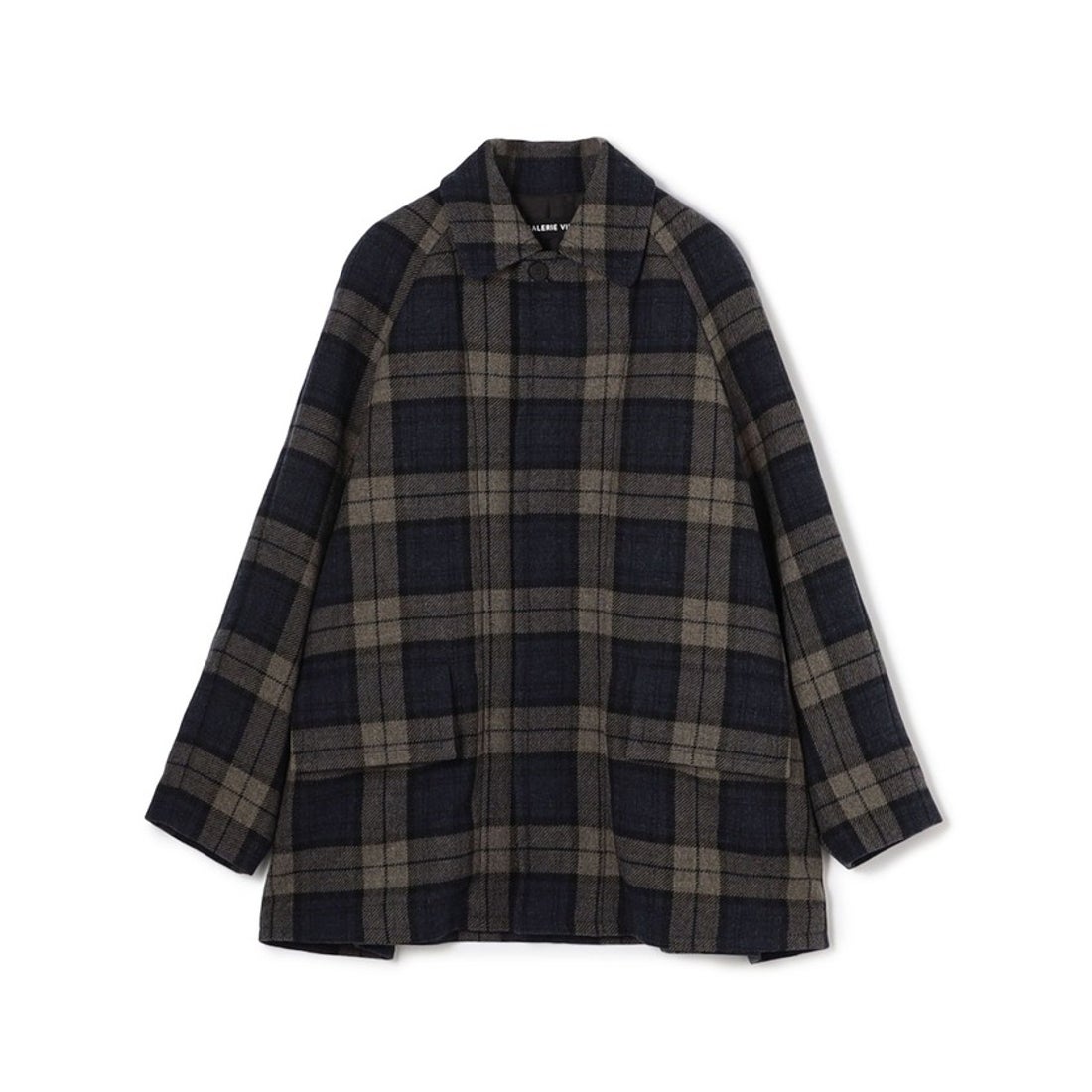 ギャルリー・ヴィー GALERIE VIE タータンウールツイード ステンカラー