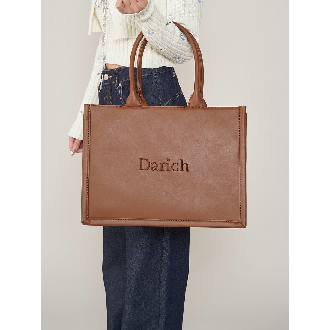 ダーリッチ Darich ロゴレザートートバッグ （ピンク） - ファッション
