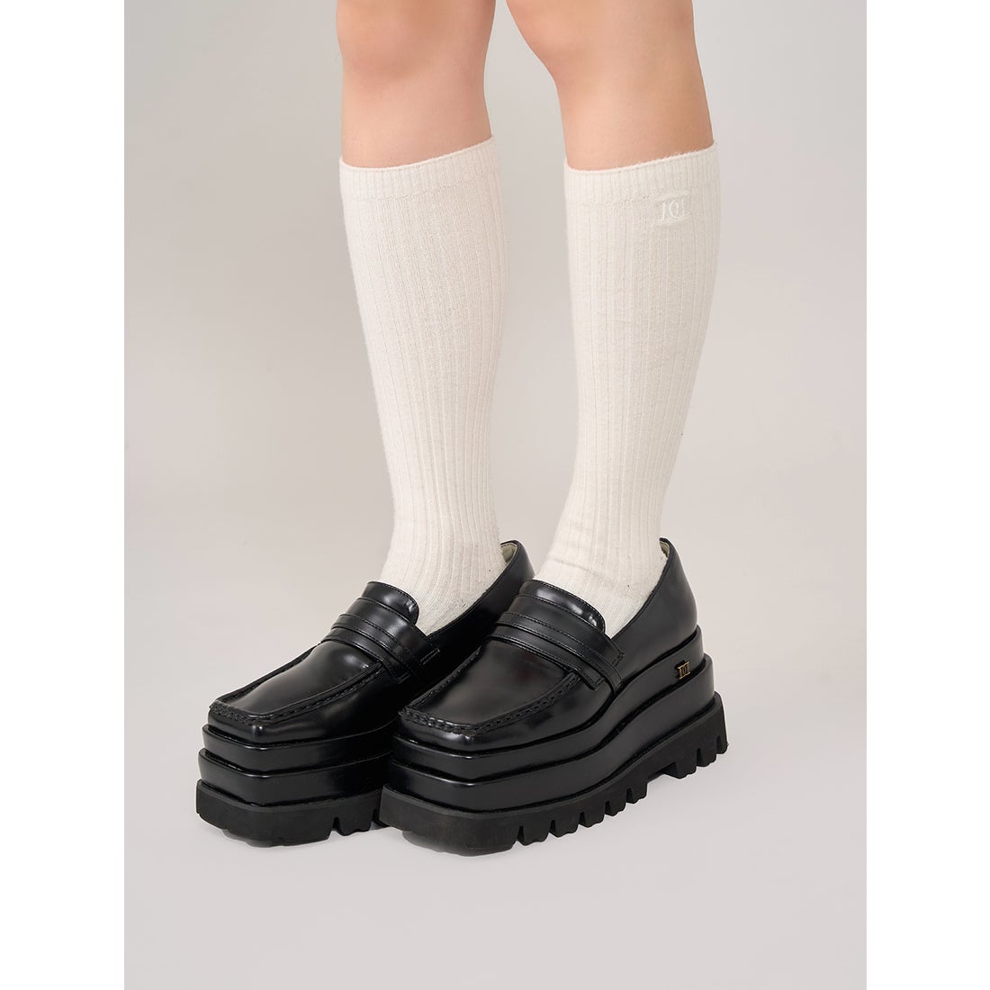 ダーリッチ Darich プラットフォームローファー （ブラック