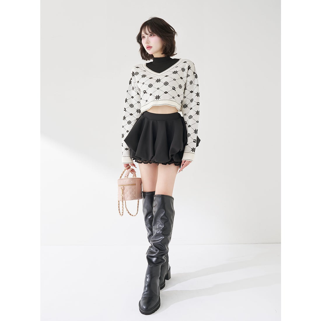 ダーリッチ Darich アンサンブルスノーロゴニットミニワンピース