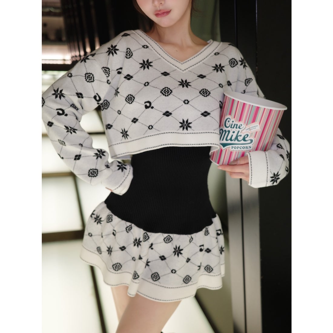 ダーリッチ Darich アンサンブルスノーロゴニットミニワンピース