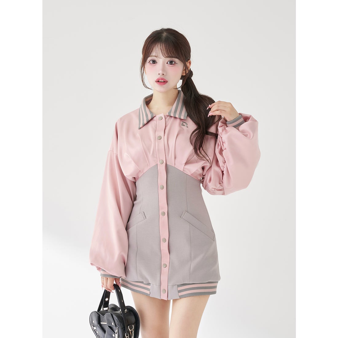 ダーリッチ Darich ドルマンスリムスカジャンミニワンピース （ピンク