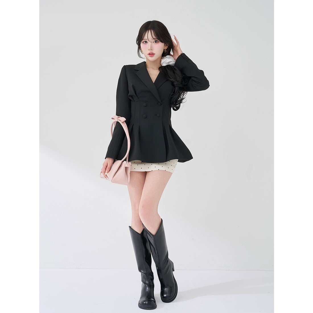 ダーリッチ Darich パネルデザインシルエットぺプラムジャケット