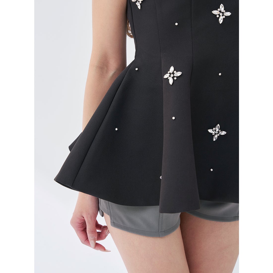 ダーリッチ Darich ビジューフレアバルーンミニドレス （ホワイト