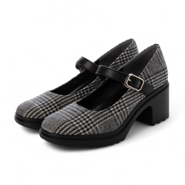 ダイアナ DIANA ストラップ付きパンプス （黒カーフ） -ファッション