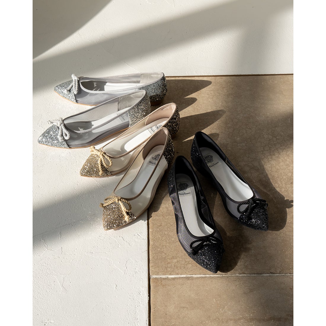 フラット バレエシューズ （ブラック チュール） -Emma Francis / エマ