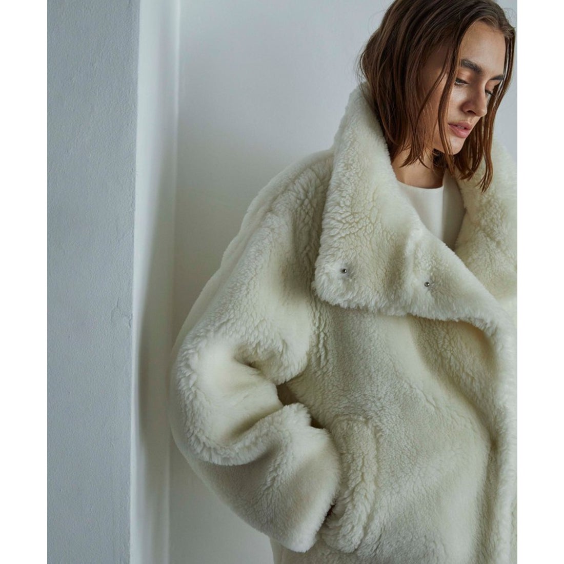 エポカ EPOCA ウールパイルファー ショートコート （オフホワイト