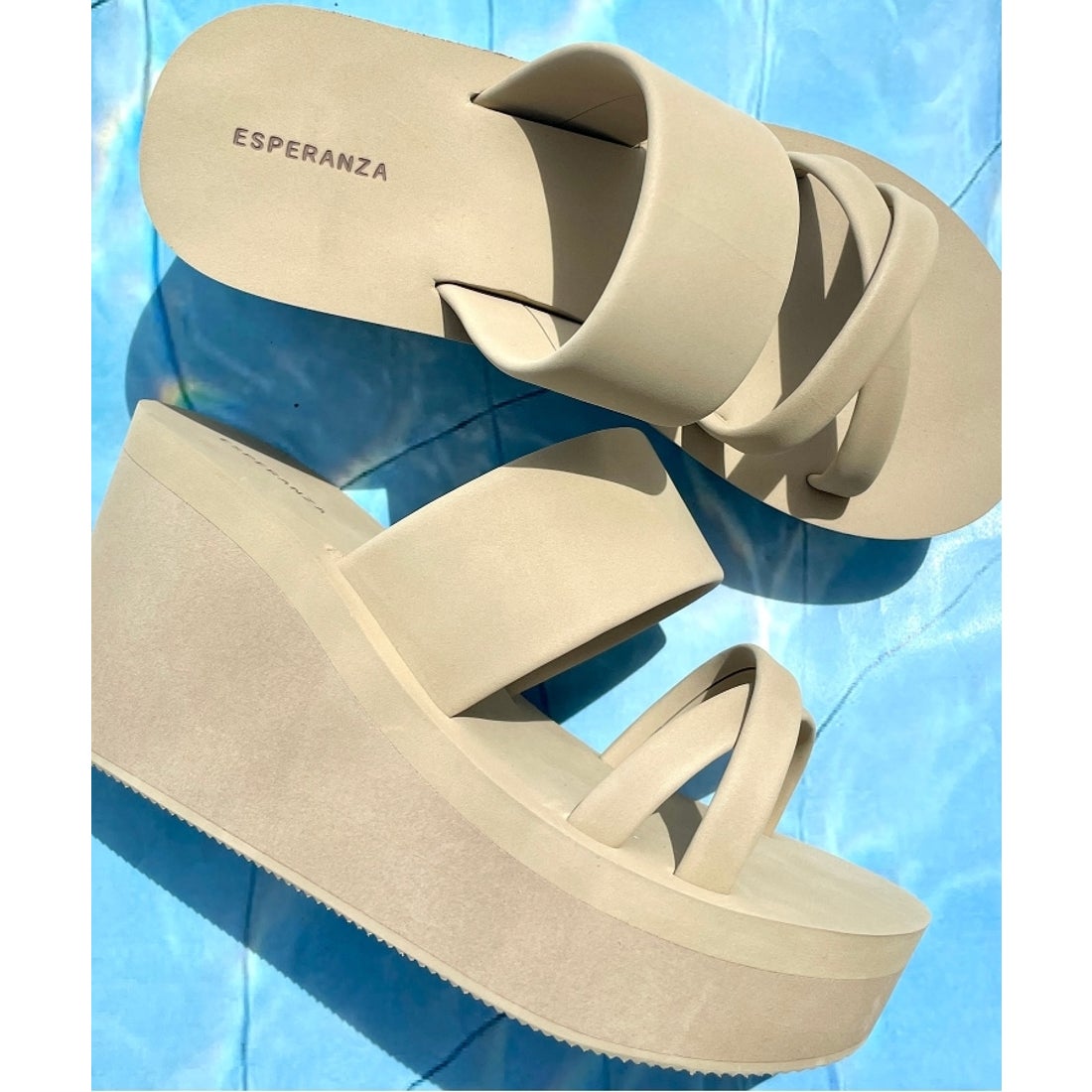 エスペランサ ESPERANZA やわらか厚底サンダル （ベージュ(952