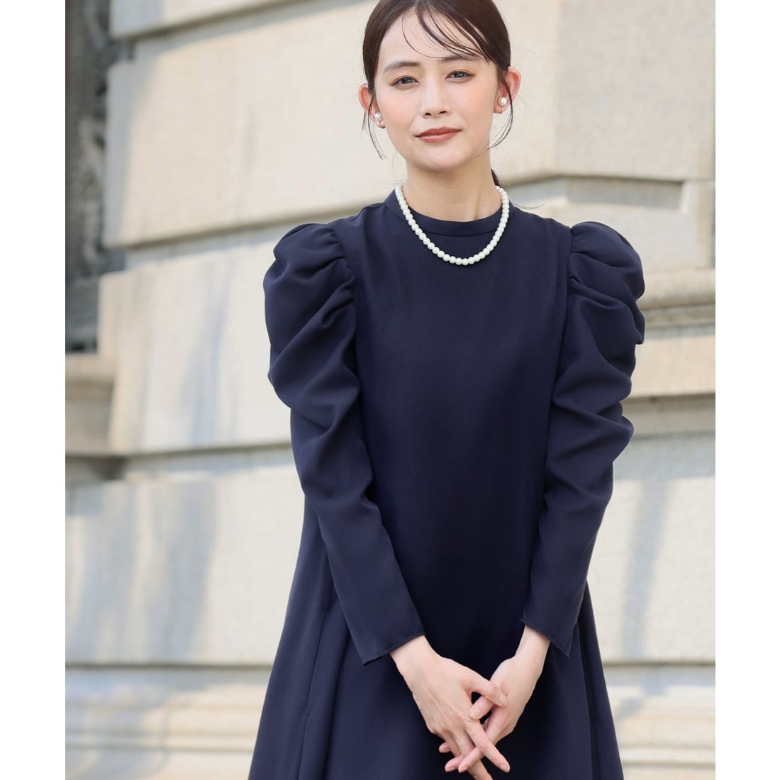 フロリア Flolia 【喪服・礼服】ギャザーショルダーロングフレア