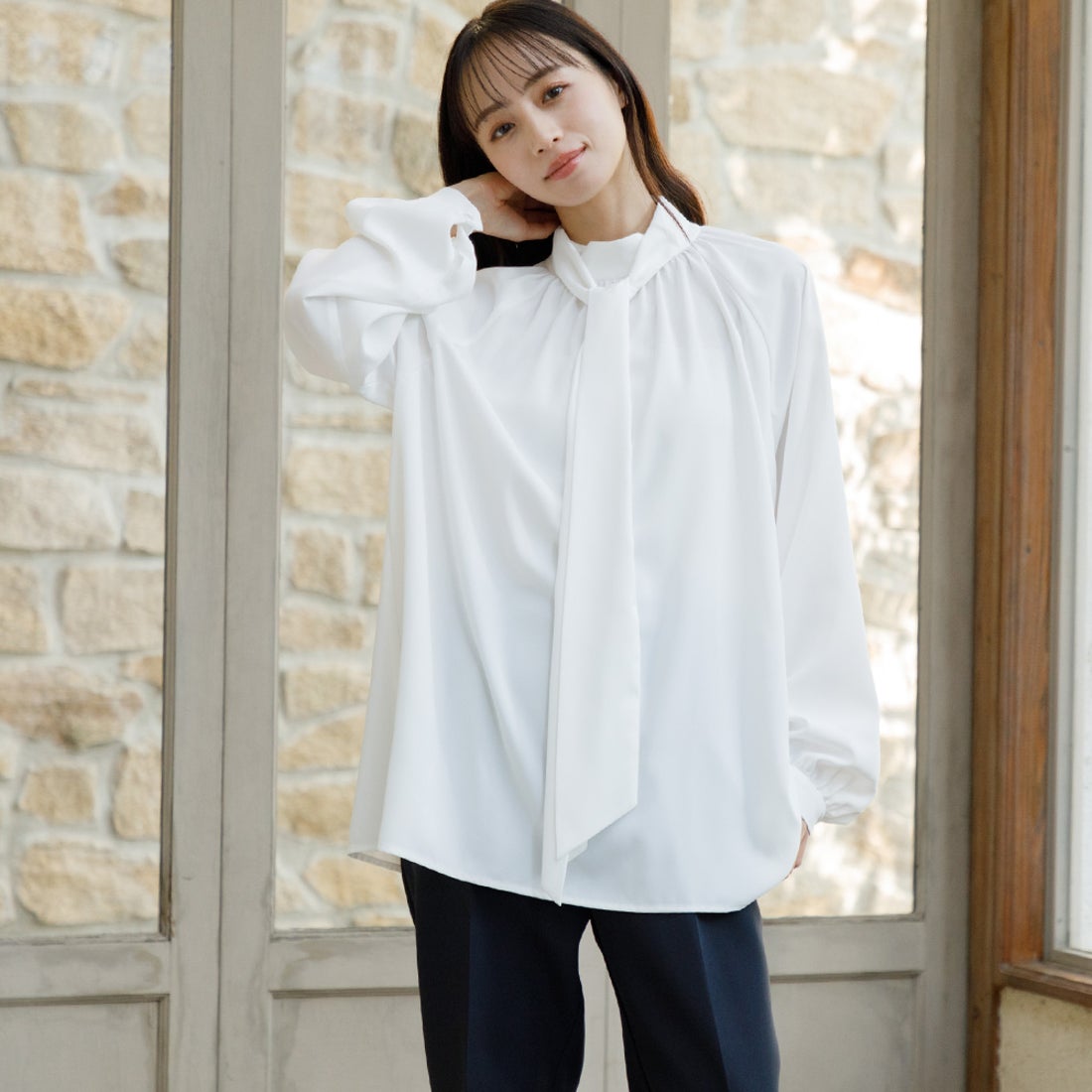 form forma 単品ボウタイ付きブラウス/ウォッシャブル対応/セレモニー