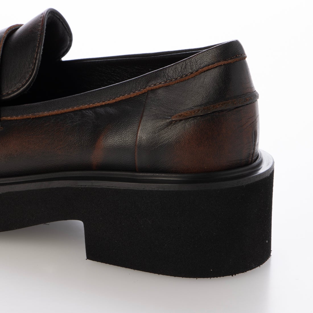 ファビオルスコーニ FABIO RUSCONI ラウンドトウ厚底ペニーローファー