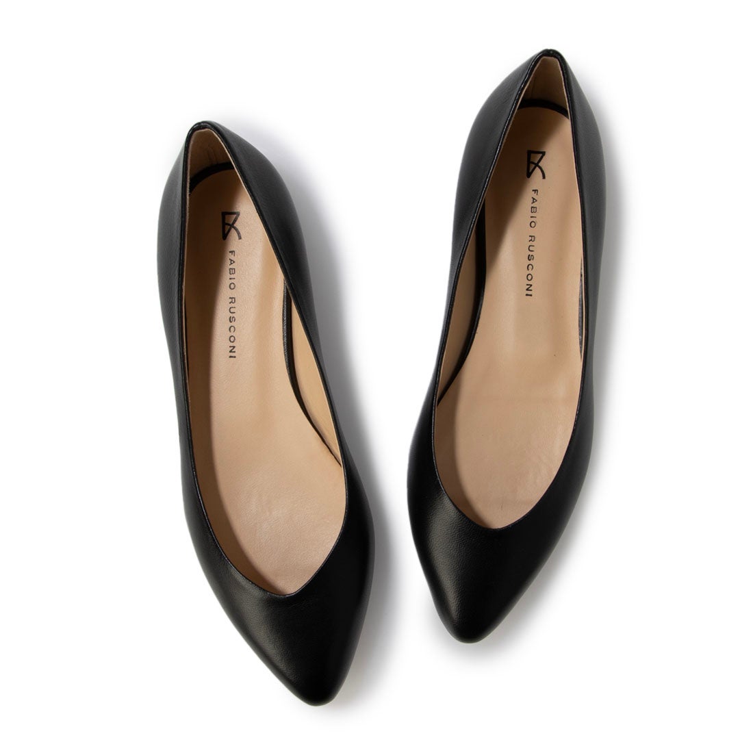 ○ファビオルスコーニ FABIO RUSCONI フラットパンプス （ブラック