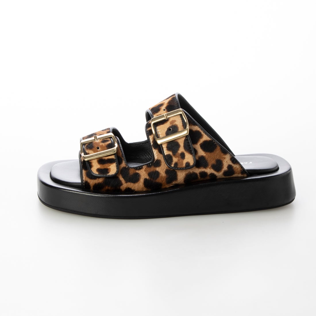 ファビオルスコーニ FABIO RUSCONI スクエアトウ厚底レオパード