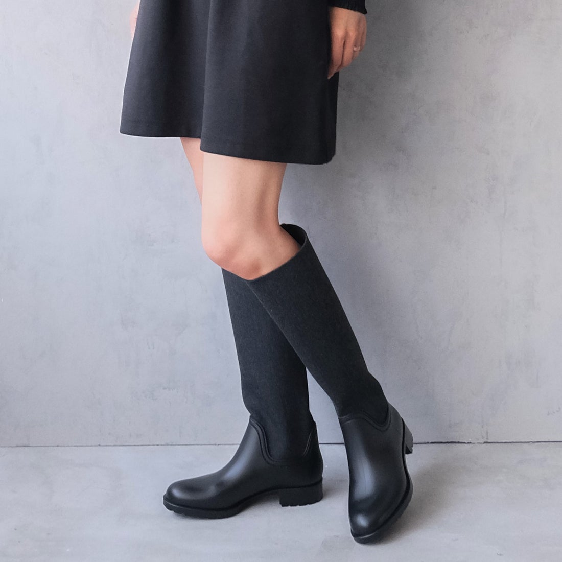 ファビオルスコーニ FABIO RUSCONI レイン仕様ロングブーツ （ブラック