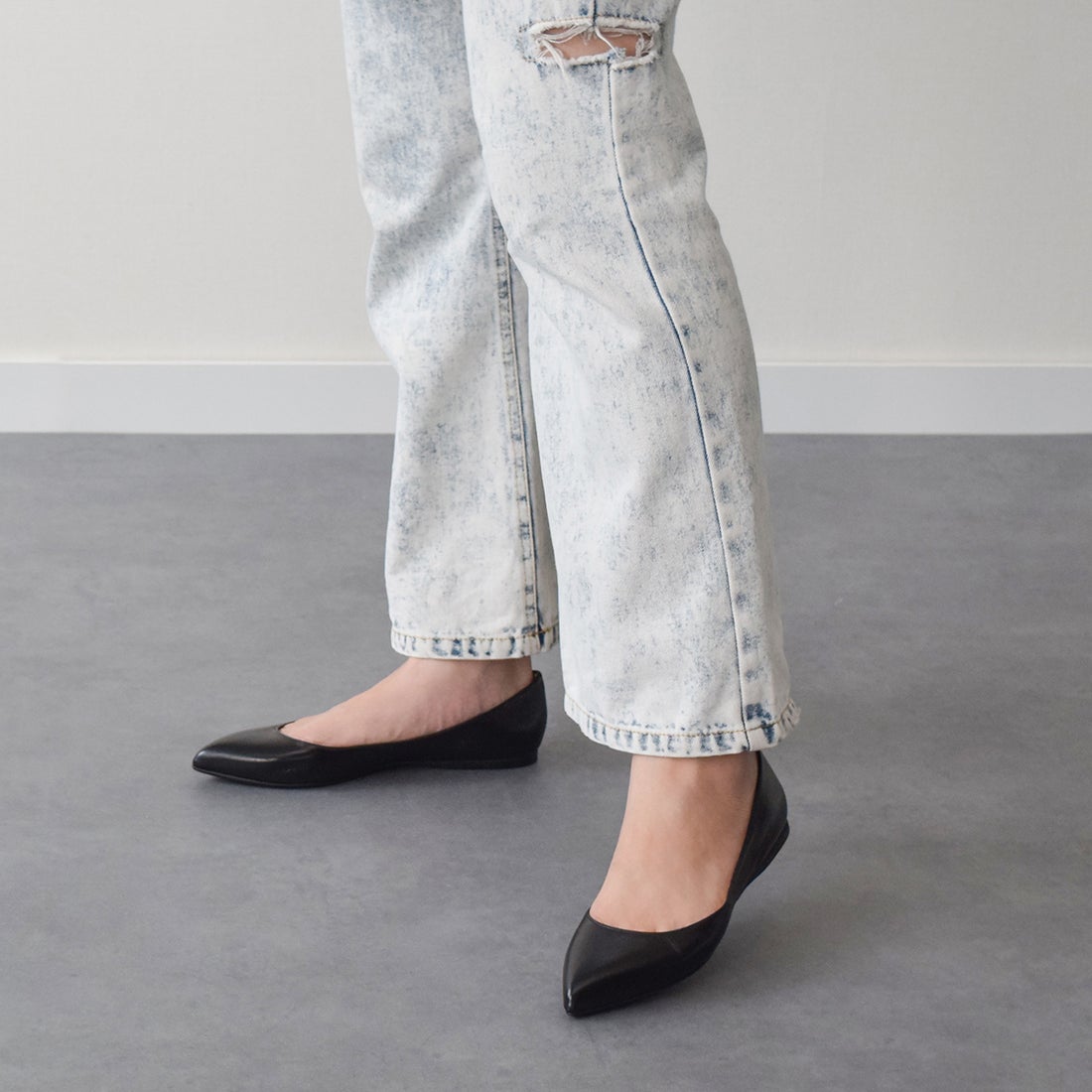 ファビオルスコーニ FABIO RUSCONI ポインテッドトウフラットパンプス