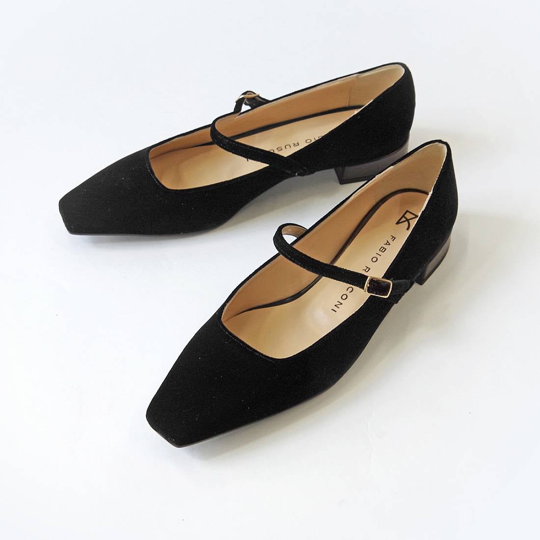 ファビオルスコーニ FABIO RUSCONI スクエアトゥベロア メリージェーン