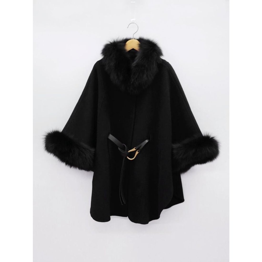 フェンネル FENNEL ベルテッドファーポンチョ （ブラック