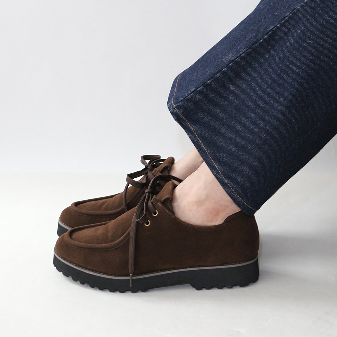 フィン Fin 厚底チロリアンシューズ【低反発スポンジ入り】 （ブラウン