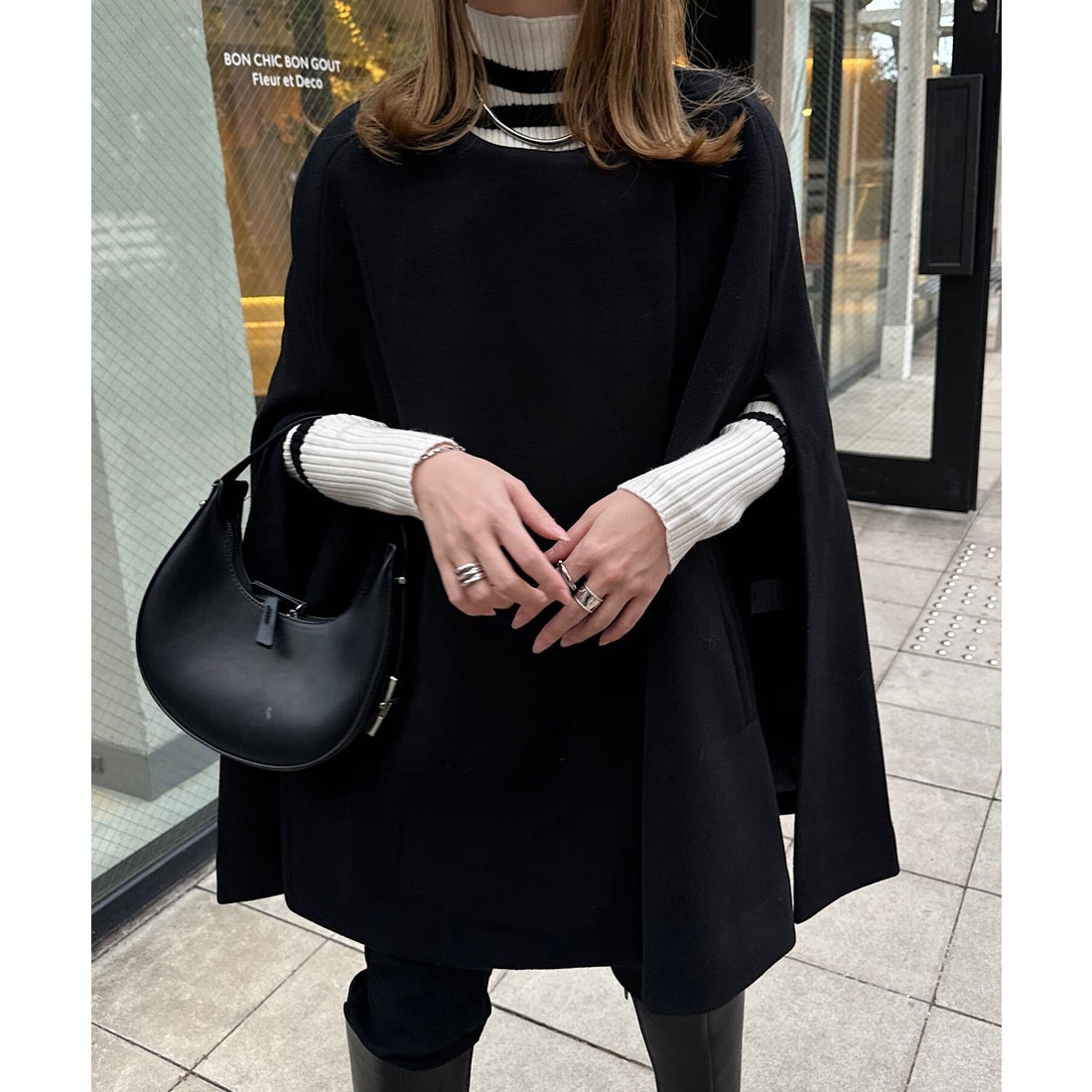 コウベレタス KOBE LETTUCE ケープコート [K1242] （ブラック） -靴