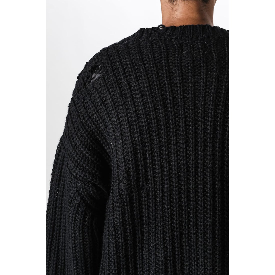 KAMIYA Distressed Knit Pullover （BLACK） - Osaka / Kyoto, -FASCINATE