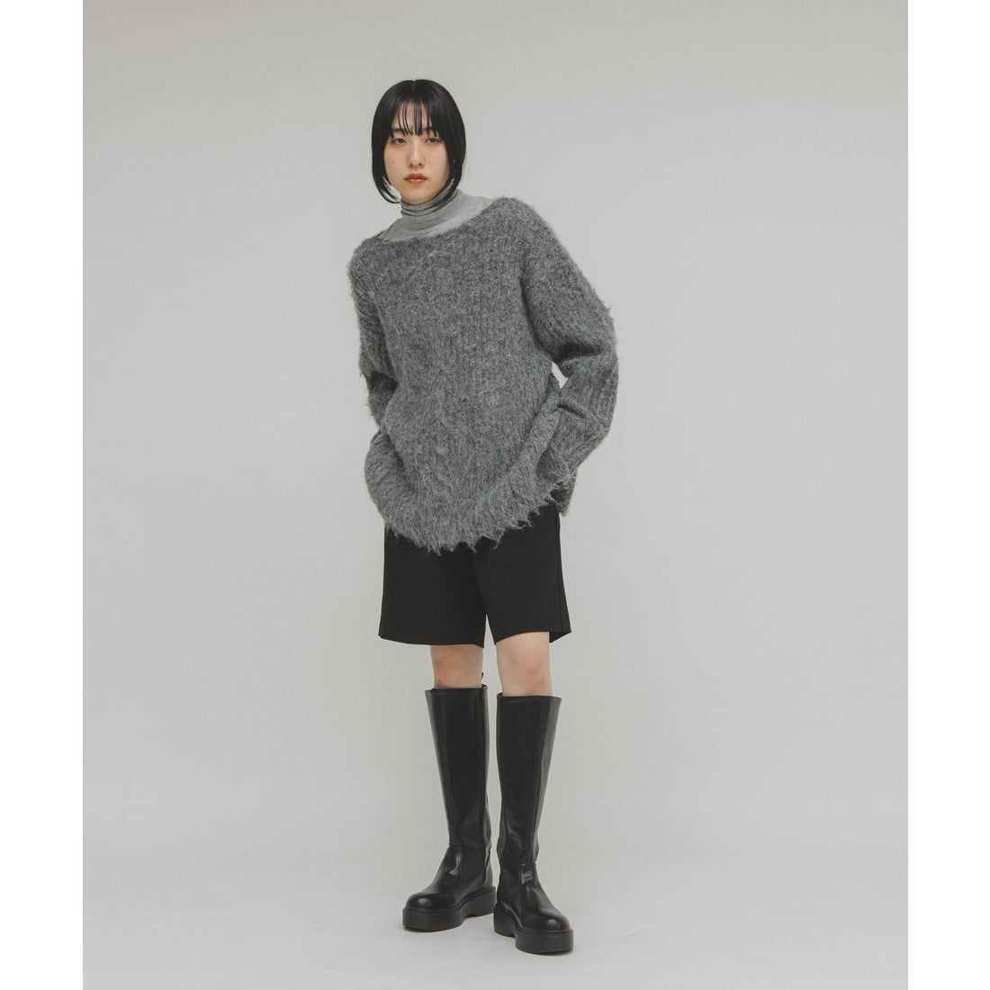 ケービーエフ KBF プラットフォームロングブーツ （ブラック