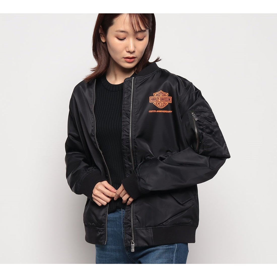 120周年記念ボンバージャケット ブラック -ハーレーダビッドソン公式