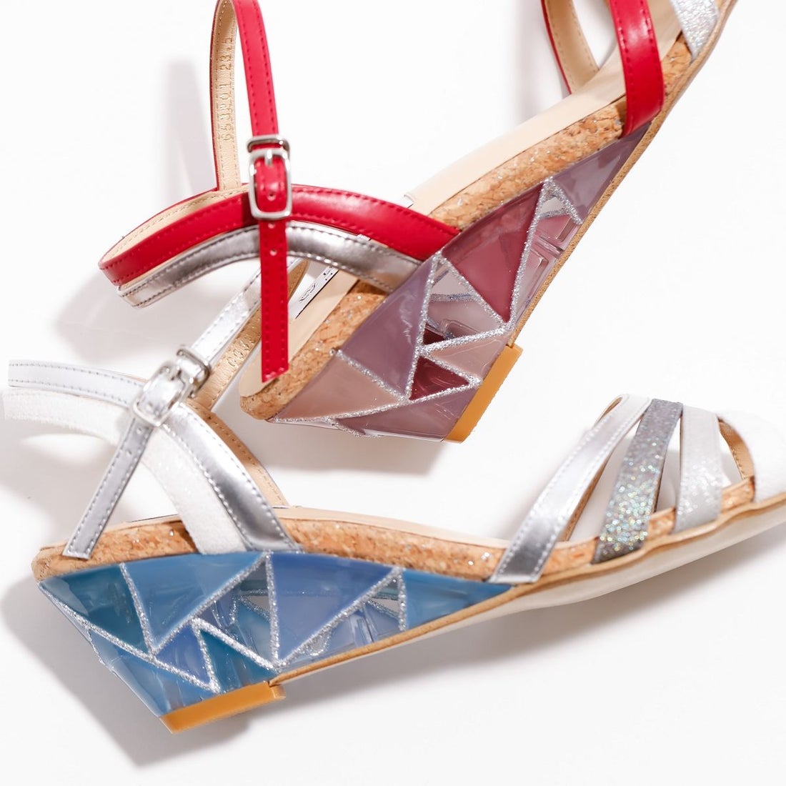 ヒミコ 卑弥呼 ステンドグラスクリアヒールサンダル/653201 （ベージュ