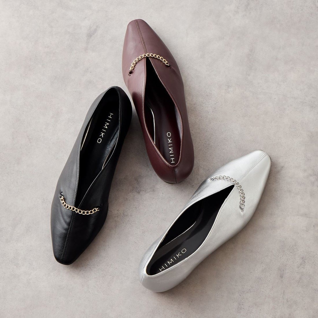 ヒミコ 卑弥呼 チェーンフラットパンプス/641321 （シルバー） -靴