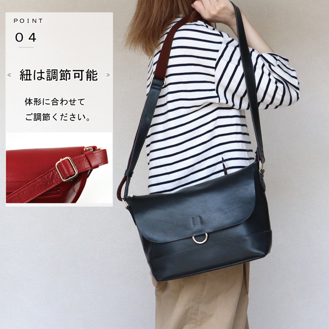 エイチエス HS 【日本製】 本革 ショルダーバッグ （ダークグリーン