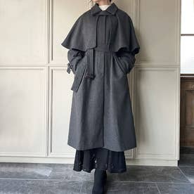 ジュノア JUNOAH 2wayステンカラーケープコート （ダークグレー