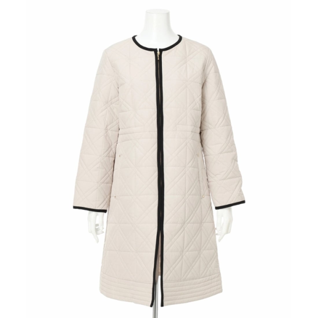ジャスグリッティー JUSGLITTY キルティング中綿ミドルコート （オフ白