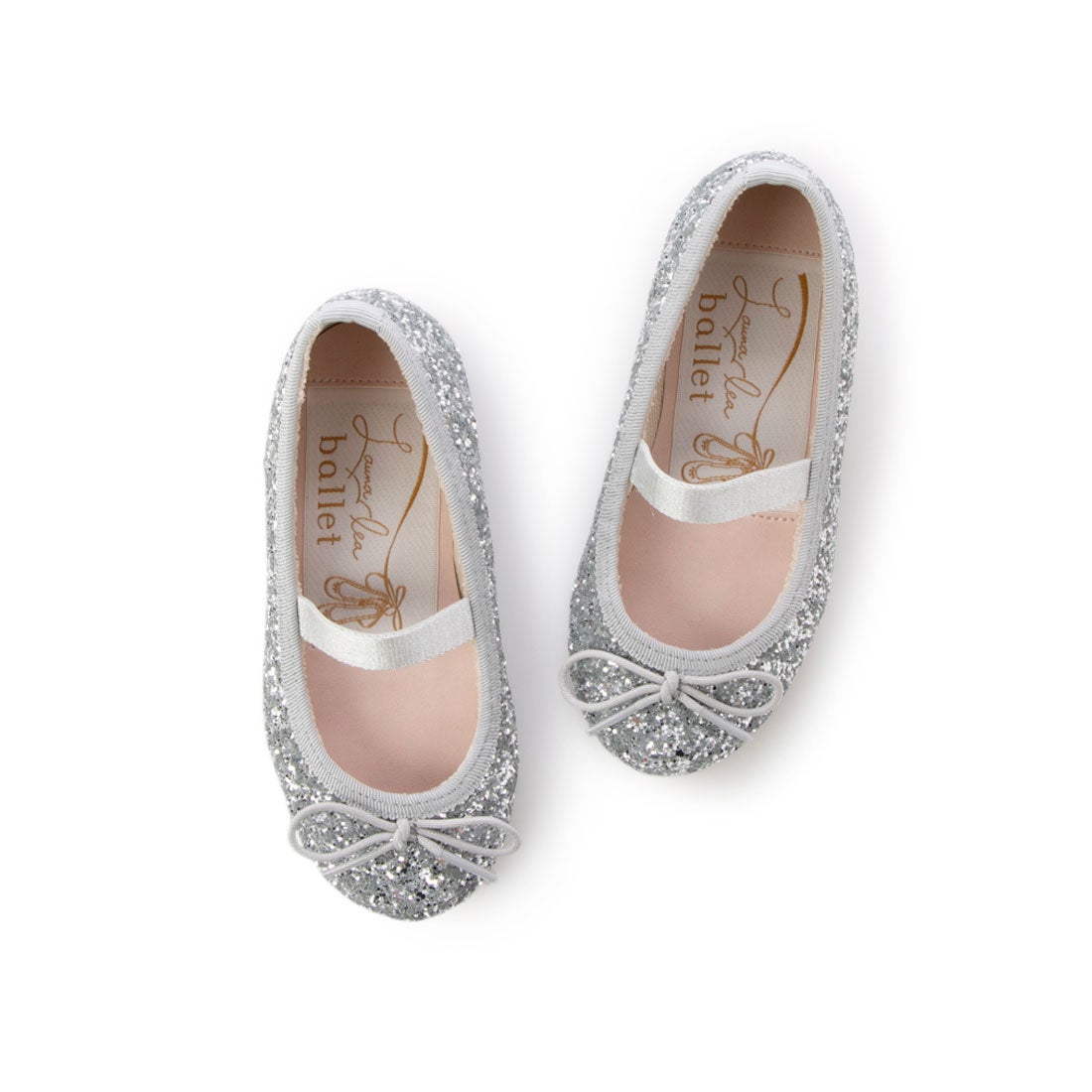 WEB限定】キッズ グリッターバレエシューズ(K1601A) （シルバーZ