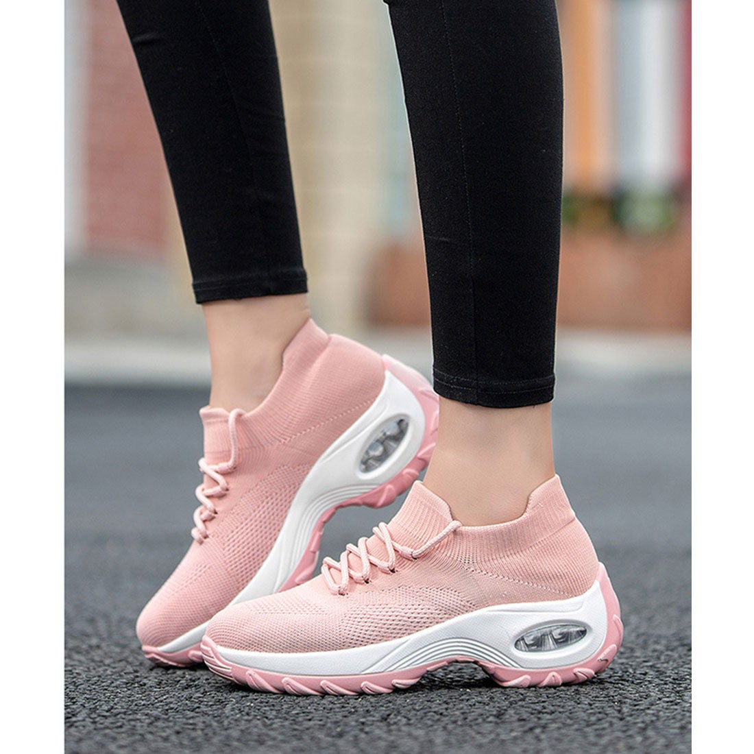 レースレディース Lace Ladies 厚底ランニングシューズ （ピンク