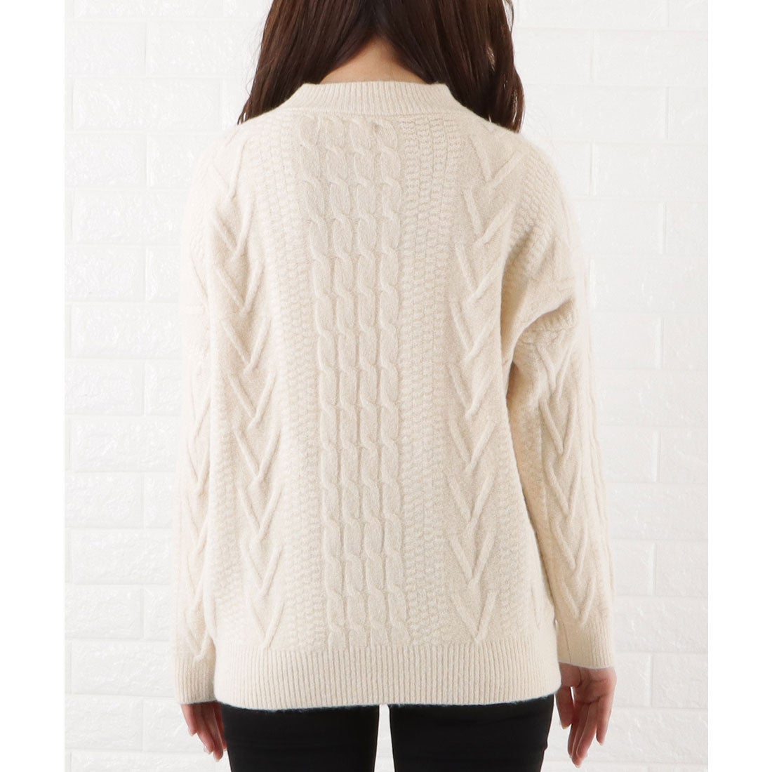 PHERROW'S ケーブルニットセーター L ベージュ PHERROW'S フェローズ