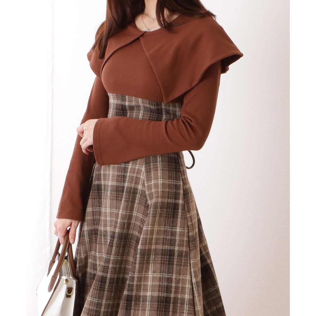 レースレディース Lace Ladies ビッグカラー チェック柄 ドッキング