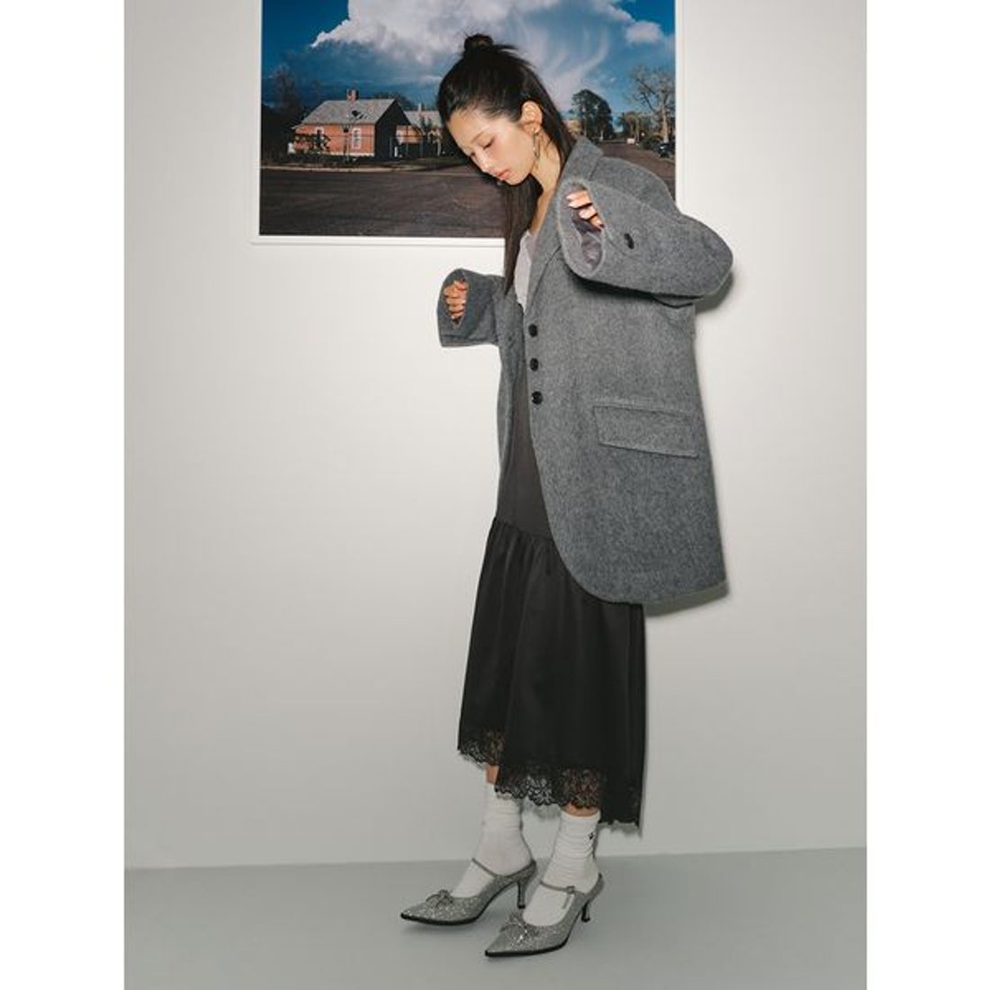 リリーブラウン LILY BROWN シャギーオーバージャケット （GRY） -靴