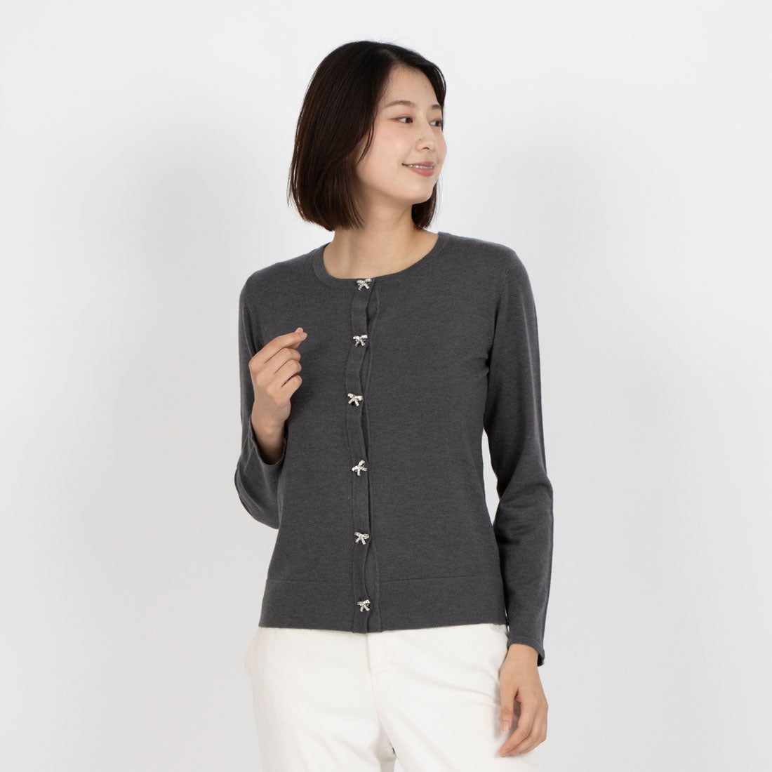 マダム ジョコンダ MADAM JOCONDE ジュエリーボタン ニット