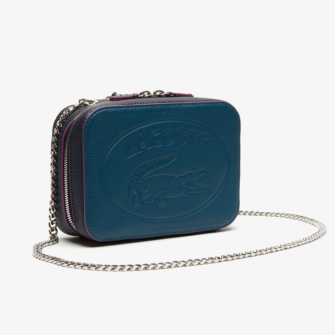 ラコステ LACOSTE CROCO CREW メタルチェーン配色レザーバッグ