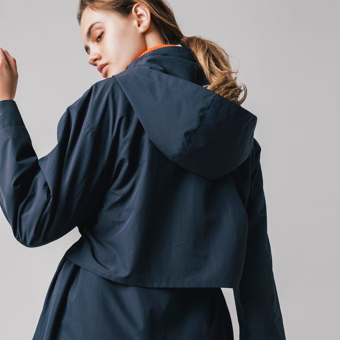 ラコステ LACOSTE フード着脱ロングコート （ネイビー） -アウトレット