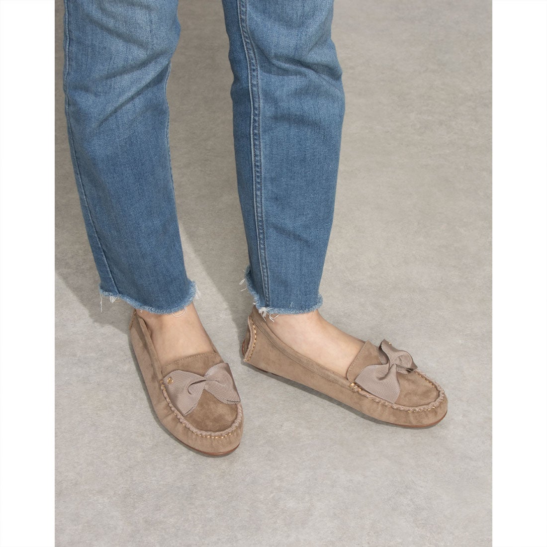 ランバン オン ブルー LANVIN en Bleu リボンモチーフソフトモカシン