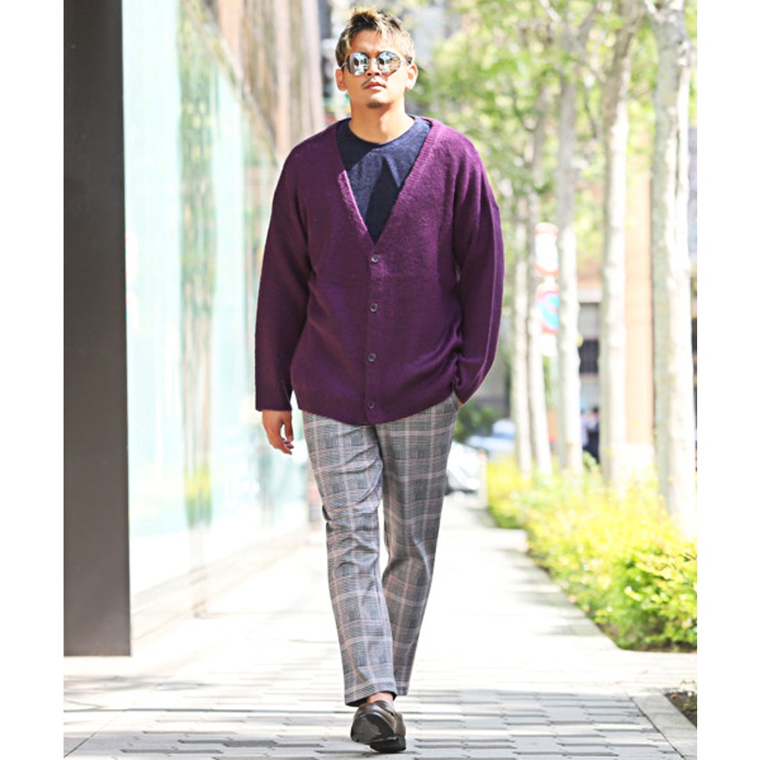 ラグスタイル LUXSTYLE モヘアタッチシャギーVネックニット